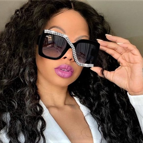 Accessories - Rhinestone Vintage Oversized Sunglasses